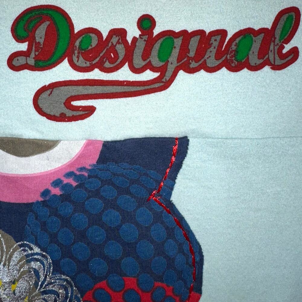 Desigual Colorful Boho Art Embroidered Floral Cotton A-Line Skirt Size Large - Picture 13 of 16